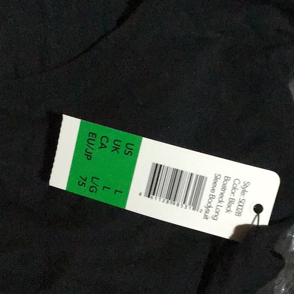 Sam Edelman Black Long Sleeve Boat Neck Body Suit - Picture 6 of 7